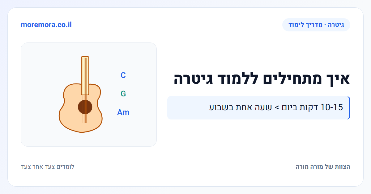 איך מתחילים ללמוד גיטרה - 10-15 דקות ביום > שעה אחת בשבוע