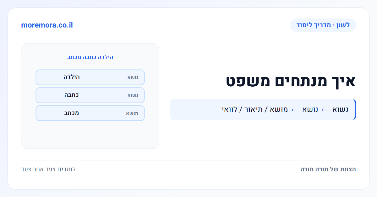 איך מנתחים משפט - נשוא → נושא → מושא / תיאור / לוואי