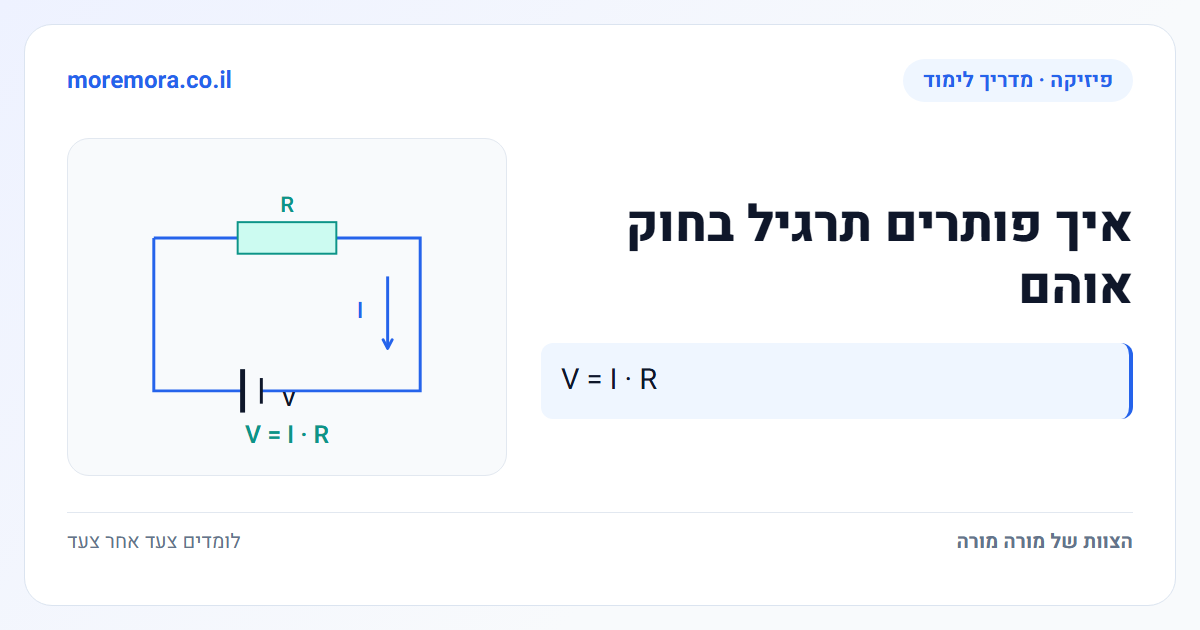 איך פותרים תרגיל בחוק אוהם - V = I · R